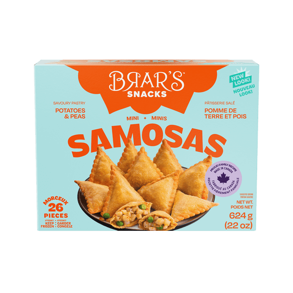 Brar's Samosa Pea and Potato, 624gm, 26 Pieces