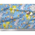 thumbnail image 3 of Soimoi Blue Moss Georgette Fabric Tendril & Abstract Print Fabric by the Yard 42 Inch Wide, 3 of 5