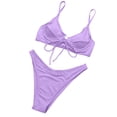 thumbnail image 1 of Birdeem Maillot de Bain Bikini pour Femmes, Couleur Unie, Fendu, à Motif Losanges, 1 of 1