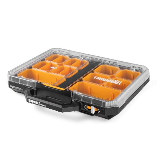 ToughBuilt StackTech Low Profile Organizer with Auto-Locking Interface and Bins