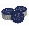 thumbnail image 2 of Inkdotpot 50 Pack Happy Birthday Favor Paper Tags Craft Real Silver Foil Hang Tags, 2 of 6