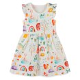 thumbnail image 1 of Qudderr Robe d'Été Sans Manches pour Filles 2-7T Robe Princesse Décontractée Imprimée en Coton pour Tout-Petits Enfants, 1 of 9