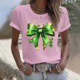 thumbnail image 1 of Elvqul T-Shirts à Col Rond pour Femmes, T-Shirts Grande Taille de la Saint-Patrick, Imprimé Vert, Hauts à Manches Courtes pour Dames, Mignons, 1 of 5