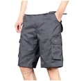 thumbnail image 3 of QATAINLAV Short Cargo Décontracté pour Homme Coupe Ample Décontractée Couleur Unie Short de Travail Extérieur Jambe Grand Short de Randonnée avec Multiples Poches Gris TTG, 3 of 9