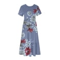 thumbnail image 3 of Pisexur Robes d'Été pour Femmes à Col Rond, Robe Fluide Plissée Tendance à Manches Courtes, Mode avec Poche, Robe d'Été de Plage Évasée à Imprimé Floral, 3 of 4