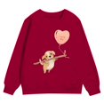 thumbnail image 4 of PMVFHDE Chandails à Col Rond Fille Automne et Hiver Saint-Valentin à la Mode et Intéressant Imprimé Chiot Chandail à Capuchon pour Enfants Rouge, 5-6 Ans, 4 of 4