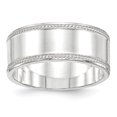 thumbnail image 1 of 925 Sterling Silver 9.5mm Designed Edge Size 6 Band Ring, 1 of 2