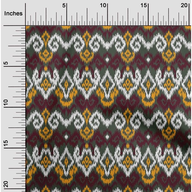 Tissu Viscose Georgette Pomme Diamant & Tourbillon Ikat Tissu Imprimé 1 Yard 42 Inch Wide