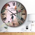 thumbnail image 3 of Designart 'Paris Romance Couples II' Traditional wall clock, 3 of 4