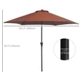 thumbnail image 3 of Outsunny 8.5' Round Aluminum Patio Umbrella Garden Parasol Coffee, 3 of 10