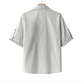 thumbnail image 2 of Chemises à Manches Courtes pour Hommes Mode Décontractée Unie Col Rabattu Bouton Blouse Manches Courtes Chemises Hommes Manches Courtes Chemises Hommes Manches Courtes Décontractées, 2 of 4