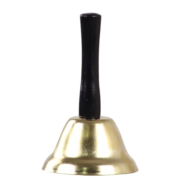 Extra Loud Hand Call Bell Wooden Handle Metal Handheld Bell Ringing Bell
