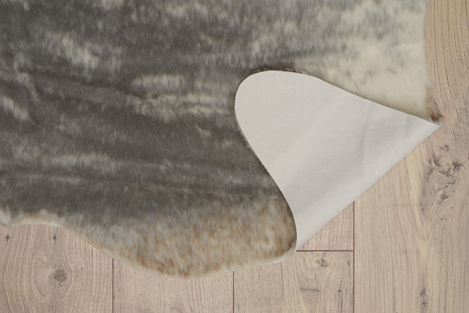 Faux Cowhide Rug, Grey Mix
