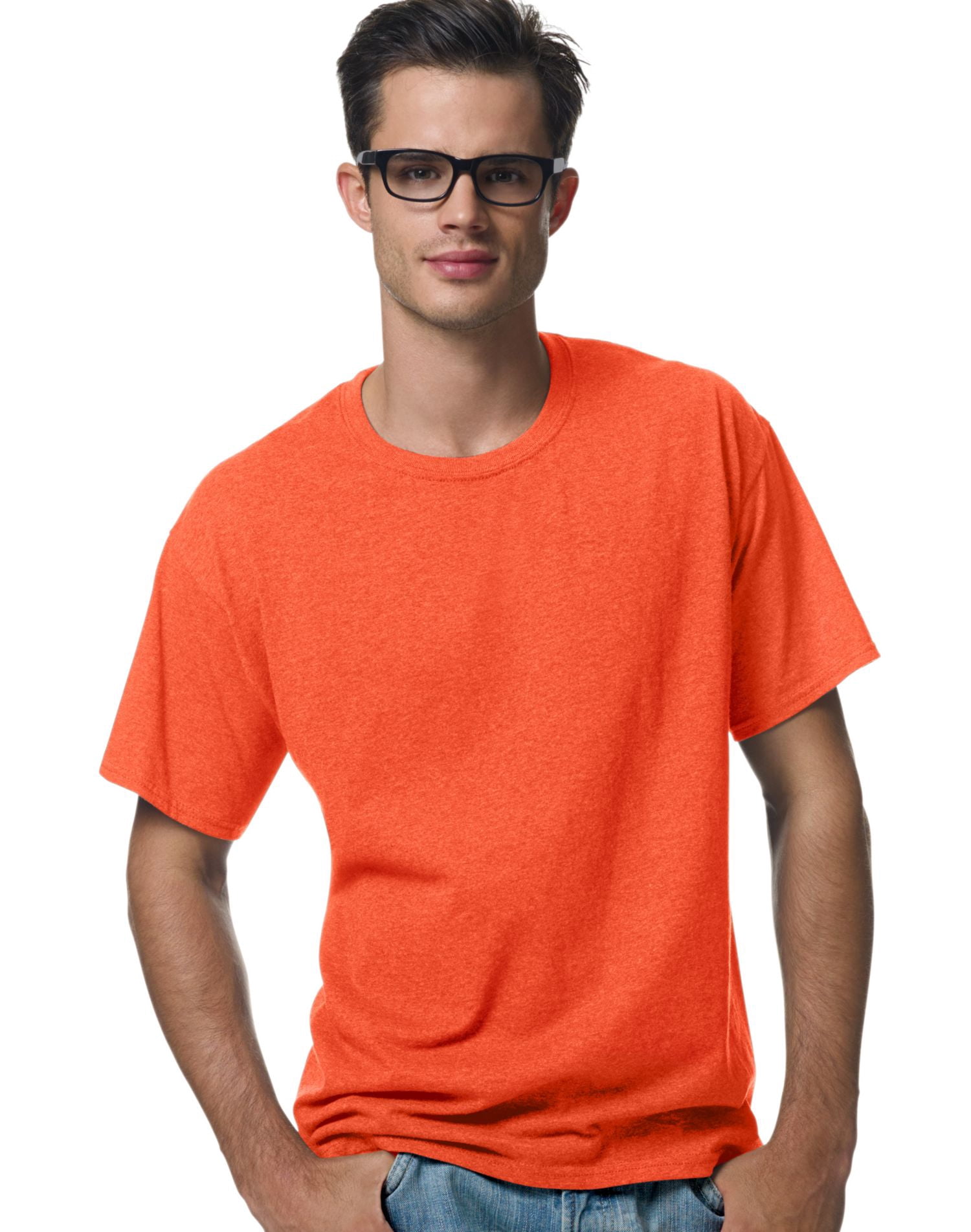 Hanes ComfortBlend EcoSmart Men`s Crewneck T-Shirt, XXL, Orange