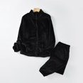 thumbnail image 2 of Timegard Women 2 Piece Fleece Pajamas Sets Collared Button down Long Sleeve Tops with Pockets Fuzzy Cinch Bottom Pants Lounge Outfit, 2 of 7