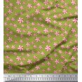 thumbnail image 1 of Soimoi Green Rayon Fabric Candies Food Printed Fabric 1 Yard 42 Inch Wide, 1 of 6