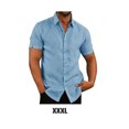 thumbnail image 4 of pitrice Chemise Homme à Simple Boutonnage Été Boutonnée Col Rabattu Polyester Mode Vêtements Cadeau d'Anniversaire Bleu TTTG 1Set, 4 of 5