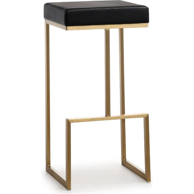 Tov Furniture TOV-K3663 29.5 x 14.6 x 14.6 in. Ferra Black & Gold Steel Barstool