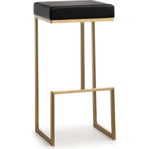 Tov Furniture TOV-K3663 29.5 x 14.6 x 14.6 in. Ferra Black & Gold Steel Barstool