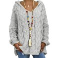 thumbnail image 1 of Innerwin Chandail d'Hiver Chaud pour Femmes Chic à Manches Longues Confortable Gris Clair TTG, 1 of 3