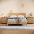 thumbnail image 3 of Tribesigns Oversized 3-Drawer Nightstand, Large Rustic Wood Bedside Table with Storage for Bedroom, Small Spaces (2PCS, Rustic Brown), 3 of 7