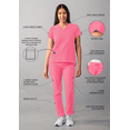 thumbnail image 3 of Adar Addition Go-Basic Scrub Set For Women - Slim V-Neck Scrub Top & Skinny Cargo Scrub Pants, 3 of 7