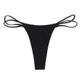 thumbnail image 1 of B91xZ Strings pour Femmes Confort Frais Culotte en Coton sous-Vêtements, L Noir, 1 of 4
