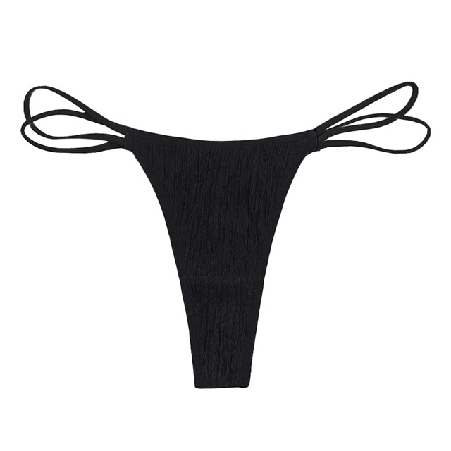 B91xZ Strings pour Femmes Confort Frais Culotte en Coton sous-Vêtements, L Noir