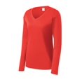 thumbnail image 1 of Gravity Threads Womens Long-Sleeve Moisture-Wick V-Neck - Hot Coral - X-Small, 1 of 1