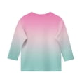 thumbnail image 4 of 2025 T-Shirts Décontractés pour Filles Manches 3/4 Col Rond Tops d'Été T-Shirts Unis Blouses d'Automne Chandail Tops Rose, 4 of 6