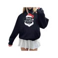 thumbnail image 1 of FOCUSNORM Women Juniors Christmas Printed Sweatshirt, Hooded Pullover with Pocket, Drawstring, 1 of 2