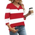 thumbnail image 4 of Fewfanhot Hauts pour Femmes Mode d'Automne Col en V Tenue de Bureau Décontractée Tunique Chandail Tenues, 4 of 9