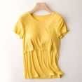 thumbnail image 1 of TIMIFIS T-Shirts d'Allaitement à Manches Courtes pour Femmes Été T-Shirt d'Allaitement Décontracté Col Rond Uni T-Shirt Post-Partum - Printemps/été, 1 of 3
