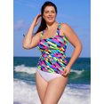 thumbnail image 3 of RELLECIGA Women's Bandeau Ruched Tankini Top Swimsuits, 3 of 10