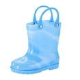 thumbnail image 1 of NOKIO Sparkle Accent Rain Boots Flexible Sole Technology Cartoon Rainbow Patterns 𝗪aterproof Rubber Material Lightweight Design for Active Toddler Girls, 1 of 6