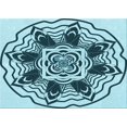 thumbnail image 1 of Ahgly Company Tapis d'Intérieur Rectangulaire Transitionnel Vert Sarcelle Lavable à la Machine, 7 Pieds x 10 Pieds, 1 of 7