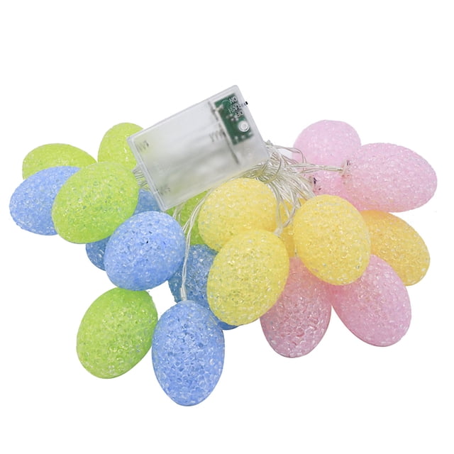 Ohufall Led Color String Lights EVA Easter Egg Shape Easter Decorations Festival Party Home Decor Supplies