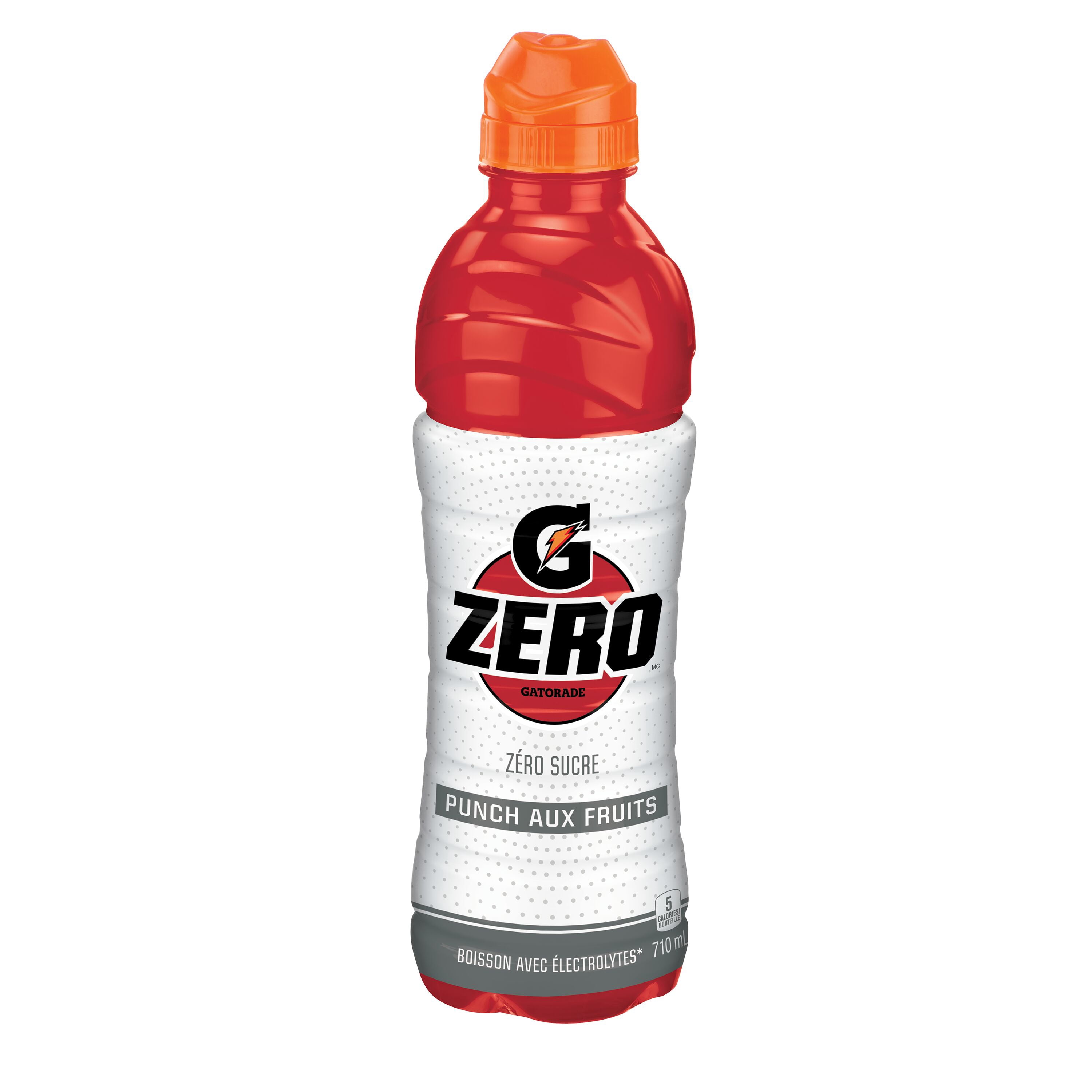 Gatorade Zéro Punch aux Fruits Boisson Électrolytique 710 mL, Bouteille