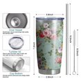 thumbnail image 4 of Gobelet 20oz avec Couvercle et Paille en Acier Inoxydable Rose Fleurs Roses Gobelet Isolé sous Vide pour Eau Café, Double Paroi Gobelet de Voyage Réutilisable pour Boissons Chaudes, 4 of 6