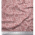 thumbnail image 1 of Soimoi Poly Georgette Fabric Floral & Paisley Block Printed Fabric 1 Yard 42 Inch Wide, 1 of 3