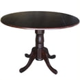 thumbnail image 1 of 42" Round Dual Drop Leaf Solid Wood Dining Table in Rich Mocha, 1 of 9