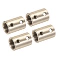 thumbnail image 1 of Unique Bargains M10 M4 Thread Sleeve Stud Pipe Connector Round Coupling Nut Nickle Color 4 Pack, 1 of 5