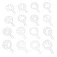 thumbnail image 4 of 80 Pcs Plastic Painting Templates Cake Stencils Coffee Templates (White), 4 of 9