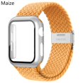 thumbnail image 1 of LEIXIUER Nylon Band for Apple Watch Bands with Case 45mm 41mm, Adjustable Braided Solo Loop with Glass Screen Protector Case ,Soft Wristband Stretch Nylon Elastic Strap for Apple Watch Series 7 45 mm, 1 of 6