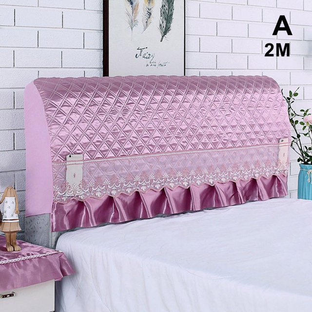 Stretchable Headboard Covers Dustproof Thickened Full Coverage Bed Head Covers(Purple A 2M)