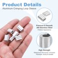thumbnail image 3 of Uxcell Aluminum Crimping Loop Sleeve, Double Hole Cable Ferrule for Wire Rope 1/8"(2.5mm), 3 of 7