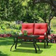 thumbnail image 1 of Gymax 2PCS Patio Loveseat & Table Set Cushioned Outdoor Furniture Set Yard Garden, 1 of 6