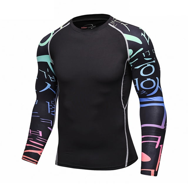 RUNQHUI Men's Long Sleeve Rash Guard Shirt Swimwear UV UPF 50+ Protection Swim Shirt Wetsuit Tops Type C XXL