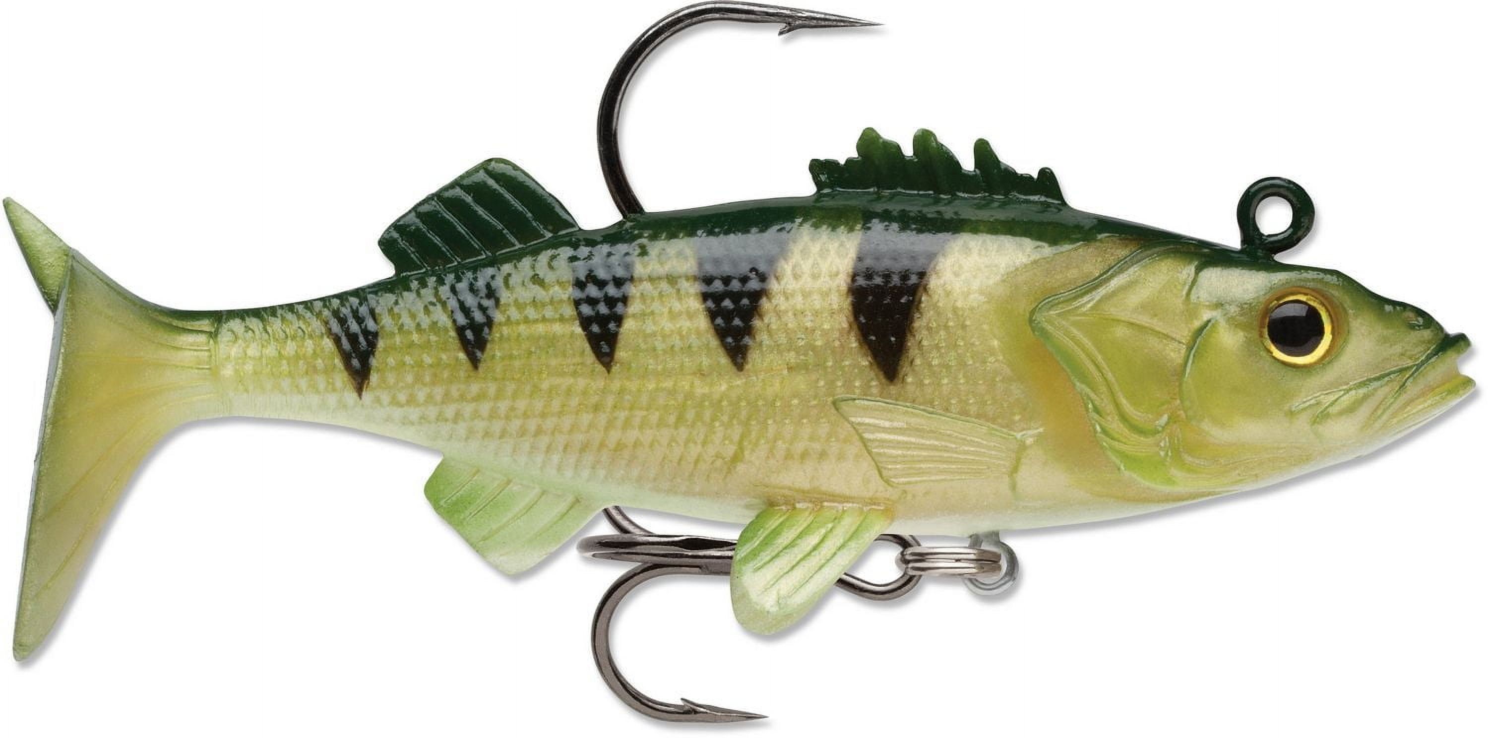 Leurre souple Storm WildEye Perche Jaune 3 po., 1/4 oz., Hameçon Simple: #2/0; Hameçon Triple: #4