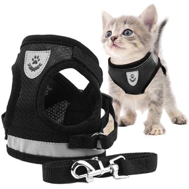 Harnais Chat, Harnais pour Chat, Laisse Harnais Chat, Harnais Laisse pour Chat, Harnais pour Chat avec Laisse Gilet Réfléchissant, Harnais Laisse pour Chat Petit, aux Chiots Chat Balade (S)